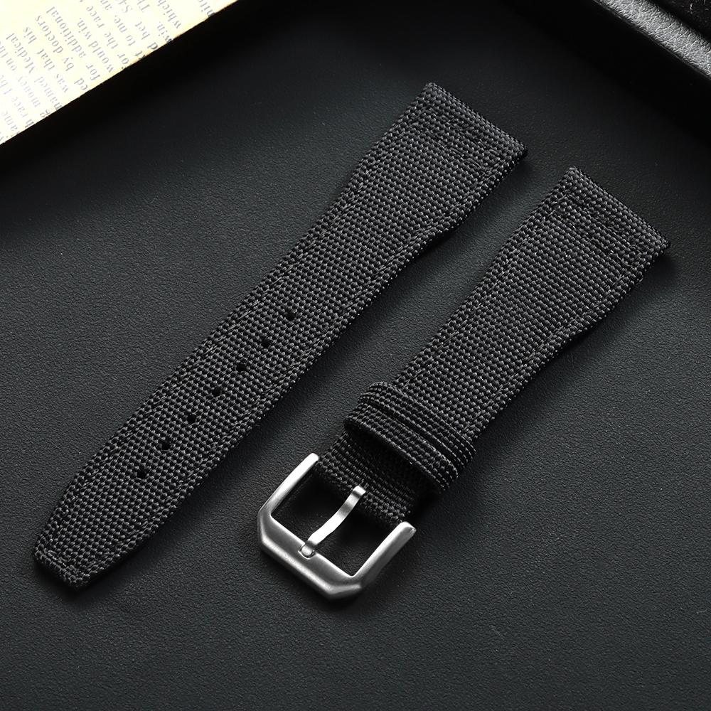 Nylon Canvas Watch Strap Cowhide Watchband 20mm 21mm 22mm for IWC Pilot Watchband Accessories for Military Watch Band Bracelets