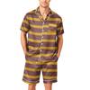 Men's Short Sleeve Button Down Pajama Set with Shorts Soft Lightweight Casual Sleepwear Lounge Set Available In Sizes S To XXXXL