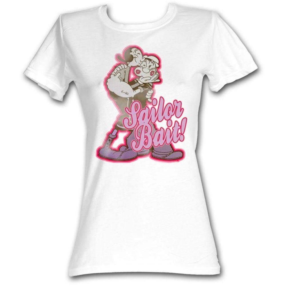 

Popeye Sailor Bait White Junior Women s T-Shirt M