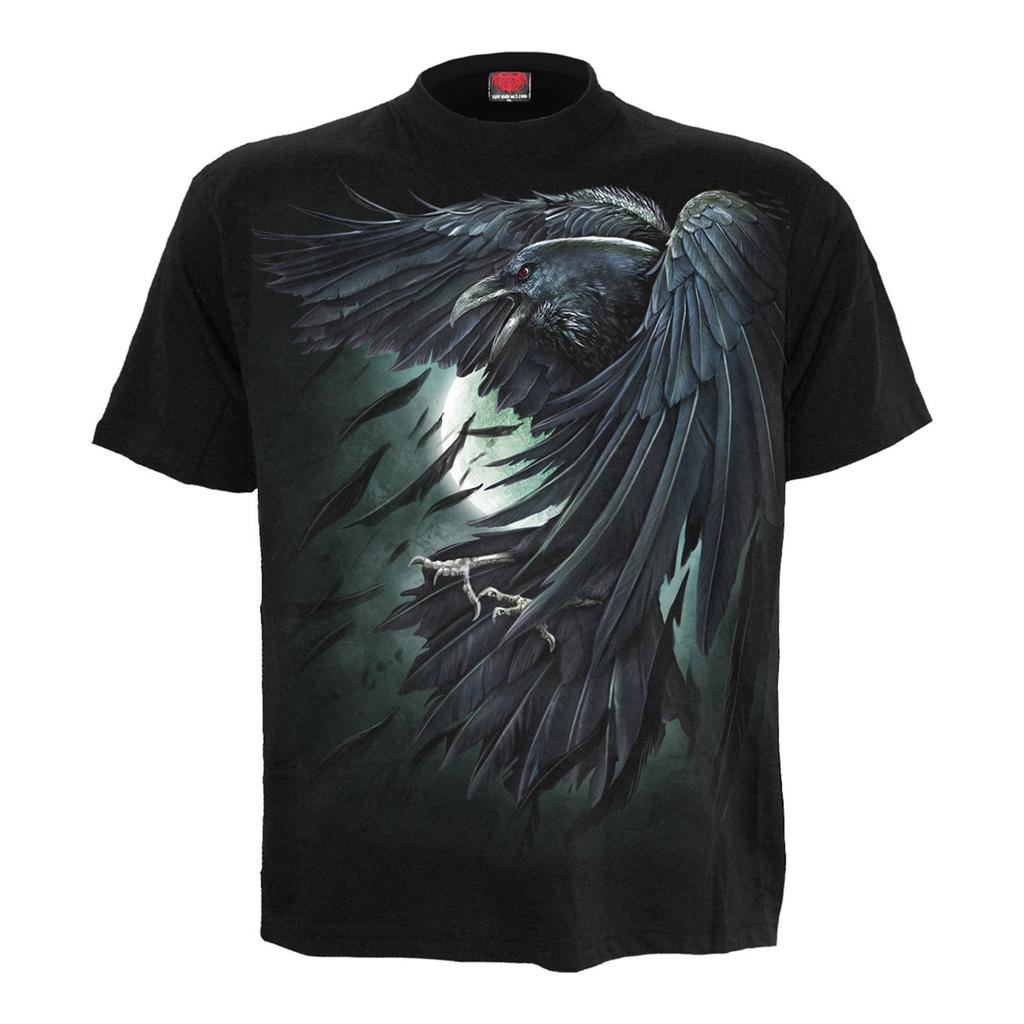 T-shirt Unisex Adulto Spiral Direct con Stampa Corvo Ombra sul Retro