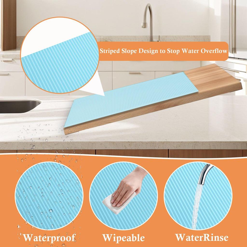 Fridge Liners 4 Pieces Non-Adhesive Refrigerator Liner Spillproof Fridge Mats for Kitchen Closet Home Apartment Drawer Cabinet