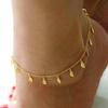 Sexy Simple Golden Tone Leaf Pendant Anklet Ankle Bracelet Chain Women Jewelry