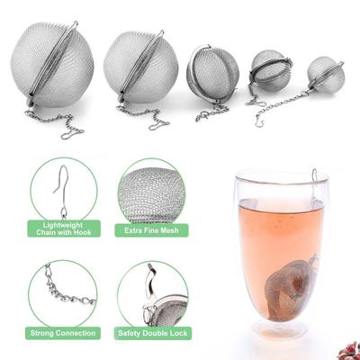 304 Kruidenbal Roestvrij Staal Thee-infuser Soep Hete Pot Specerijenbal Lek Weibao Thee Filter Geschikt Voor Kop Of Kleine Theepotten
