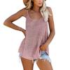 Women Loose Striped Color Block Round Neck Sleeveless Knit Tank Top