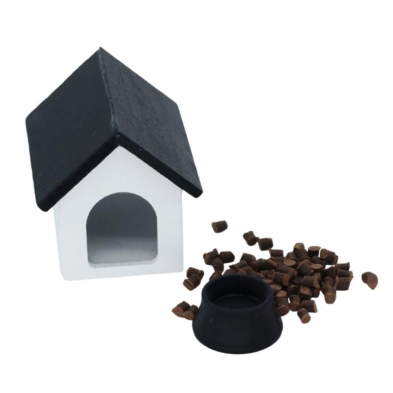 

1:12 Toy Figure Model Realistic Dog Food Pet Supplies Set Dollhouses Pretend Girls Gift Decorations Pretend Playset чёрный