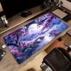 Tapis de Souris XXL Sakura Violet Pleine Lune Pagode Orientale Portail Torii Lac de Montagne Tapis de Jeu Antidérapant Pour Décoration de Bureau