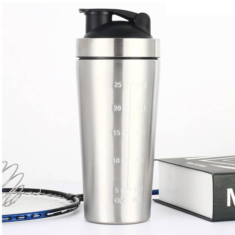 Multifunkční šejkr na proteinový prášek Velký objem 500ml 750ml Nerezový Pro venkovní fitness a míchání smoothie