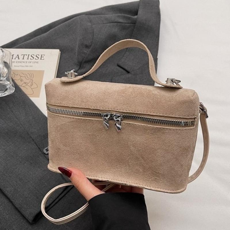 Autumn Winter Premium Suede Tote Bag Texture Simple and Versatile Crossbody Shoulder Bag Retro Vintage Stylish Lunch Box Bag