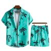 Men's 3D Print Hawaiian Shirt & Shorts Set - Casual Beachwear