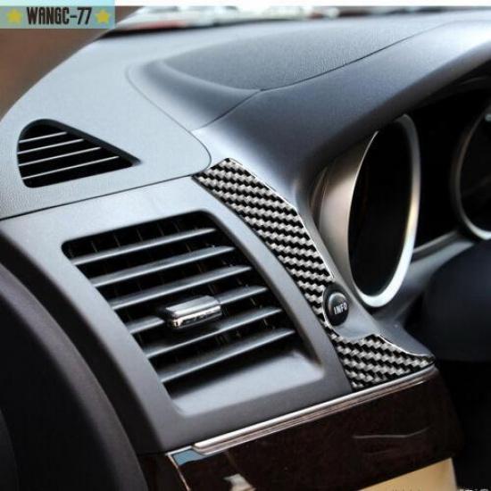Carbon Fiber Information Button Cover Trim Decor For Mitsubishi Lancer 2008-2015