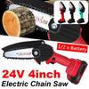 Mini One-Hand Woodworking Cordless Electric Chain Saw Wood Cutter 24V 550W