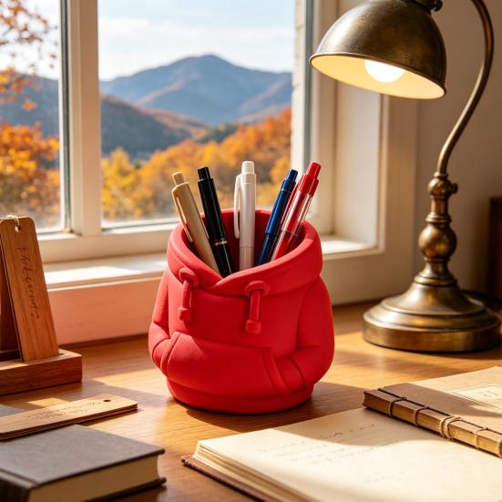 Hoodie-shaped Pen Holder 3D Sweatshirt Large Capacity Pen Organizer Fun Desktop Stationery Storage for Office Study Supplies
