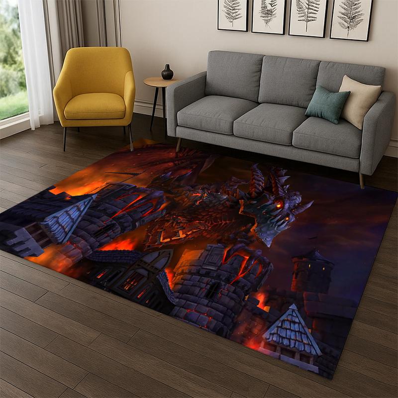 Demon Hunter Arthas World of Warcraft WOW Game Carpet Rug for Bedroom Living Room Sofa Doormat Home Decor,Area Rug Non-slip