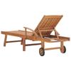 Chaise longue en bois avec coussin anthracite - vidaXL - 3063006 - Marron - Bois - Panneaux de particules