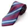 [Michiko London] Brand Necktie, 100% Silk, Jacquard Weave, Stripe (Pattern A: Wine)