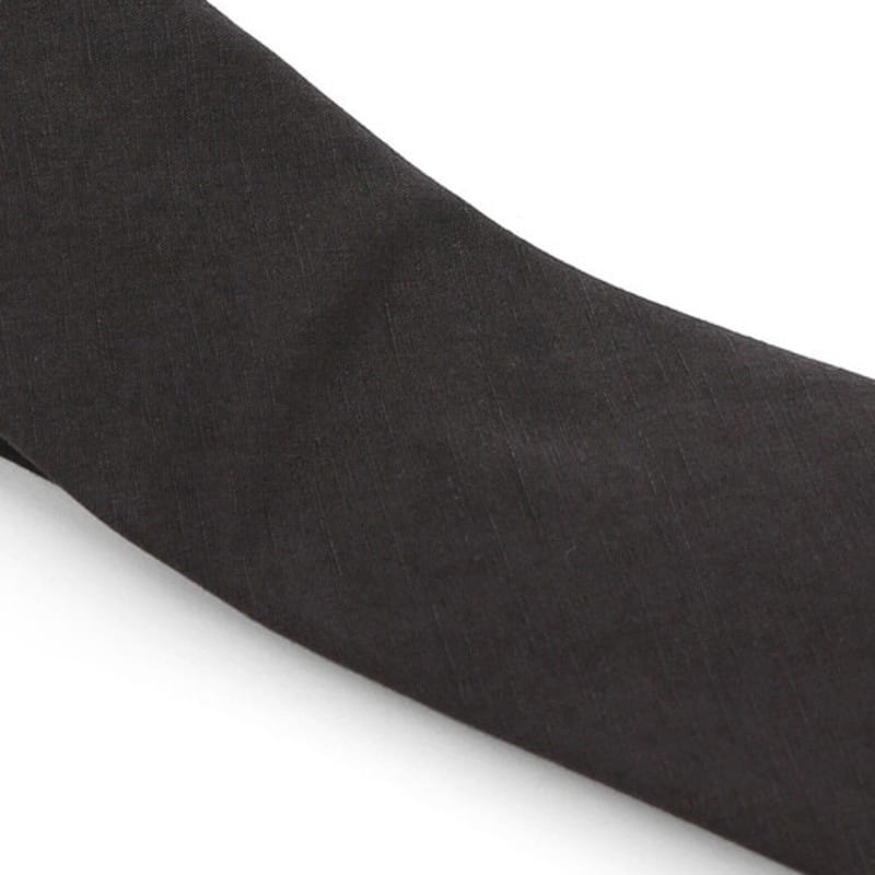 UNDERCONTROL STUDIO SLIM NECK TIE / ROUGH LINEN / d CHARCOAL