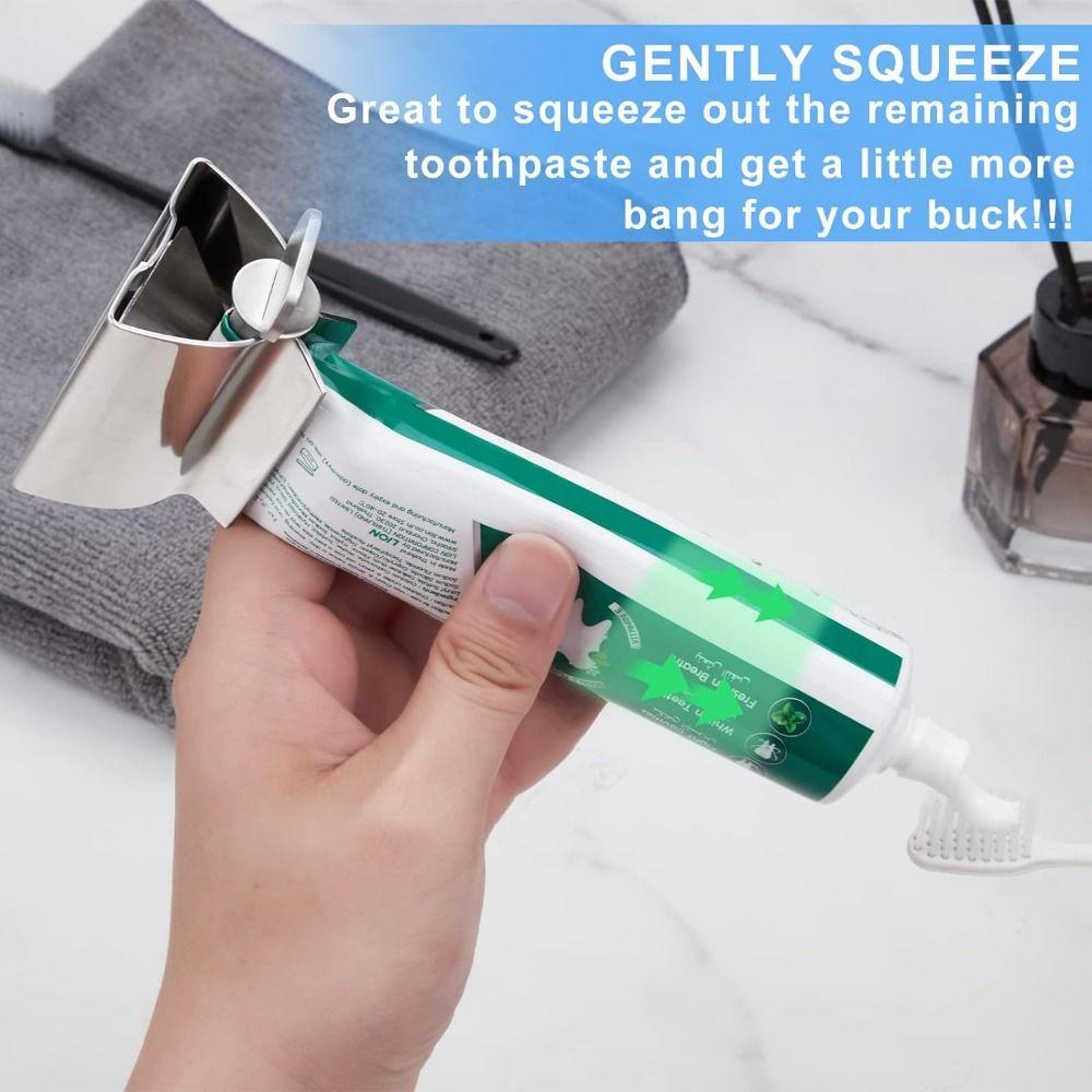 Puts an end to Waste Toothpaste Squeezer Stainless Steel Seat Holder Stand Toothpaste Rollers  Girl