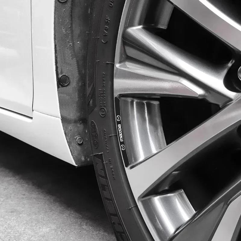 4Pcs Aluminum Car Wheel Hub Badge Stickers for Mazda 3 5 6 7 2 Axela CX5 CX3 Atenza Demio RX7 MS Tire Rim Decorative Decals Acce NH6