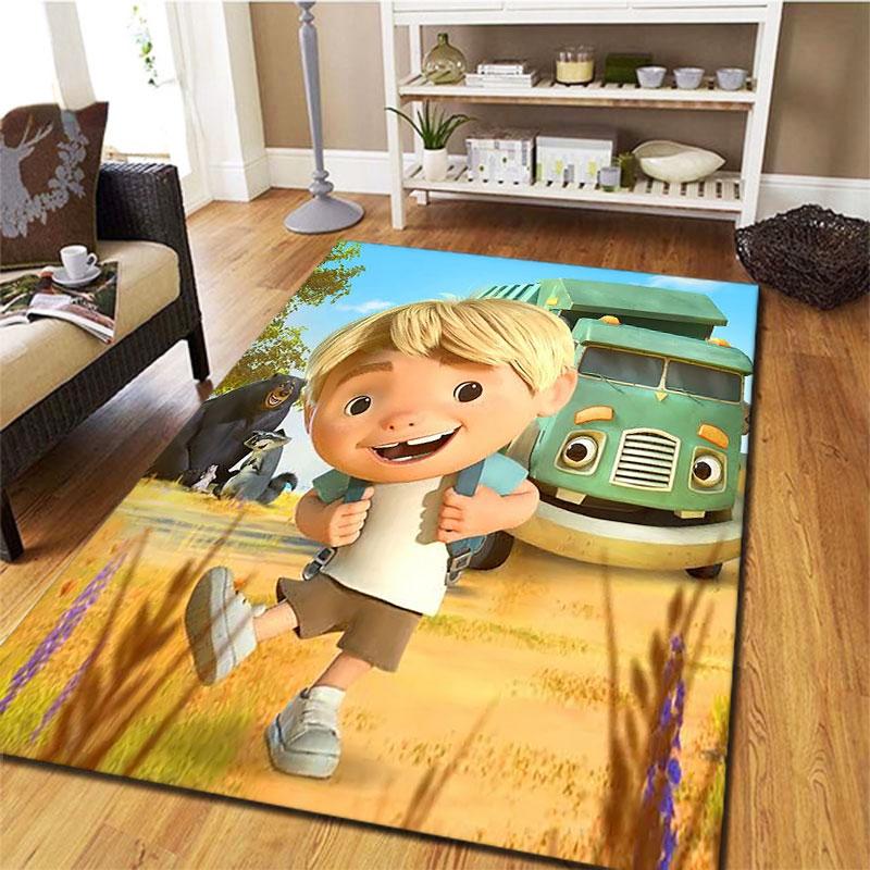 Trash Truck Carpet Rug for Living Room Bedroom Home Sofa Decoration,Kids Play Non-slip Floor Mat