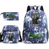 One Piece Zoro Print Student Backpack Set Casual Daypack with Shoulder Bag Pencil Case for Kids Teens School Supplies