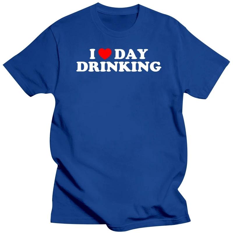 Funny I Love Day Drinking Heart BEER T Shirts Summer Style Graphic Cotton Streetwear Short Sleeve Family Friends Gifts T-shirt