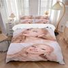 3Pcs Golden Hair Earrings Glow Bedding Sets For All Sizes New 3D Printed Bed Cover Comforter Duvet Cover Pillowcase Bedroom Decoration