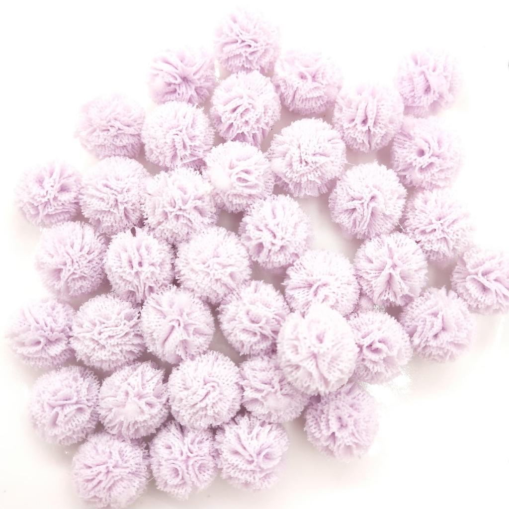 1,5 cm Doppelfarbiges Elastisches Netzblumen-Pompon-Spitzen-Haarschmuck, DIY Koreanischer Stil