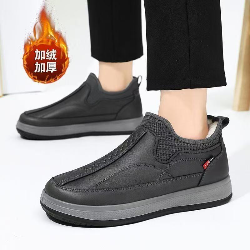 Winter new cloth shoes men's velvet thickened wool dad shoes waterproof and non-slip snow boots men
