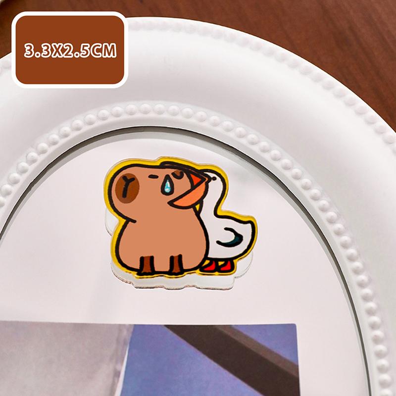 Cute Cartoon Capybara Brooch Fashion Creative Fashion Capybara Acrylic Badge Backpack Decoration Pins Clothing Accessories Gifts