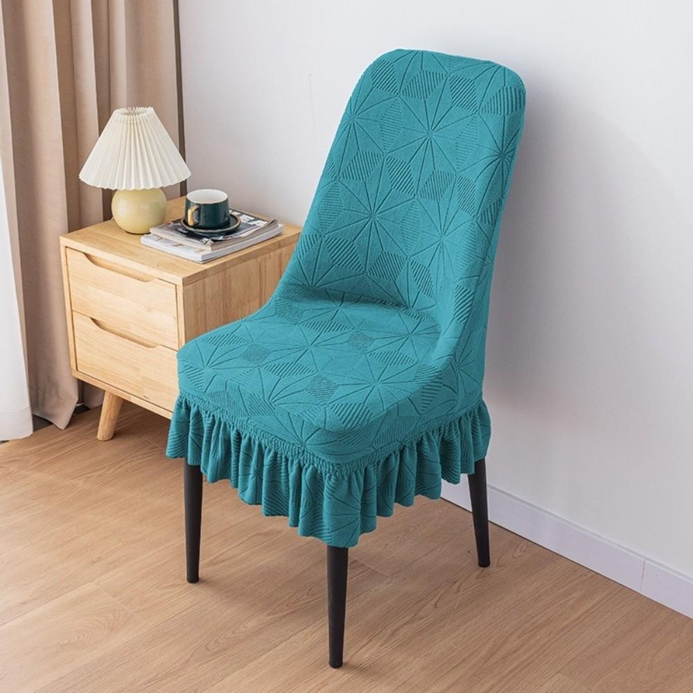 New Elastic Stretch Jacquard Chair Cushion Cover Dustproof Solid Color Curved Chair Cover Waterproof Chair Protectors Household