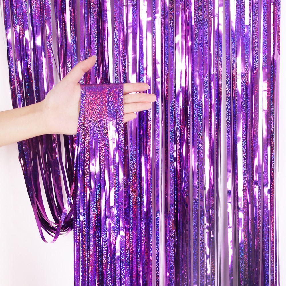 Laser Curtain Rain Foil Metal Wire Background Birthday Party Decor Wedding Home