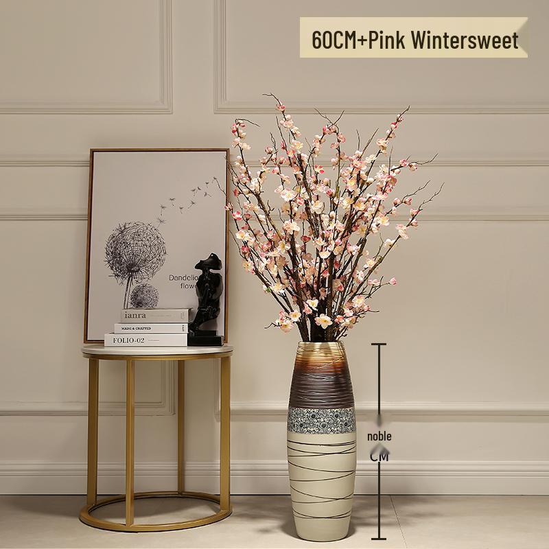 Large European-Style Porcelain Floor Vase for Dried Flowers - Artistic Living Room Ceramic Decoration