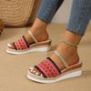 Summer New Wedge Heel Platform Women's Shoes Large Size with Casual Wedge Heel Slippers