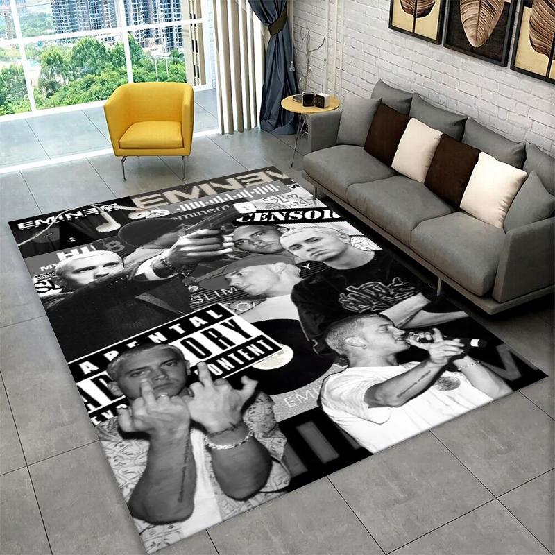 Rapper Eminem Tupac 2pac Hip Hop Rap God Carpet Rug for Playroom Bedroom Living Room Sofa Home Decor,kid Area Rug Non-slip