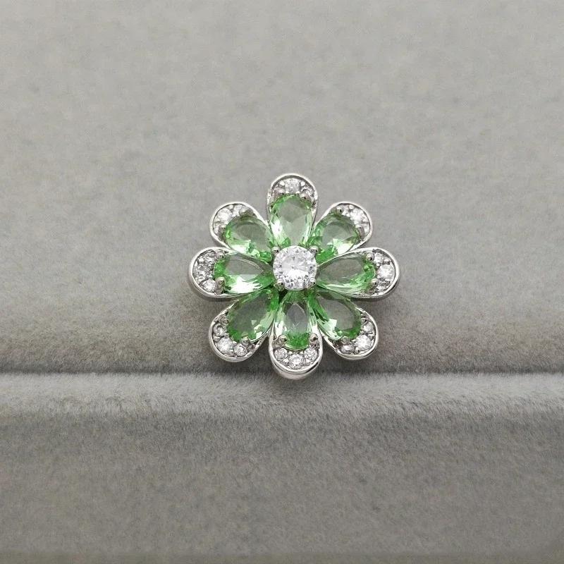 5pcs Colorful Zircon Flower Design Luxury Shank Buttons Of Clothing Elegant High Quality Shinning Rhinestone Sewing Button