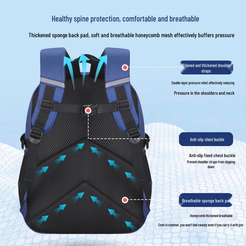 Astronaut School Backpack for Boys, Grades 1-6 - Large Capacity, Lightweight, Spine Protection