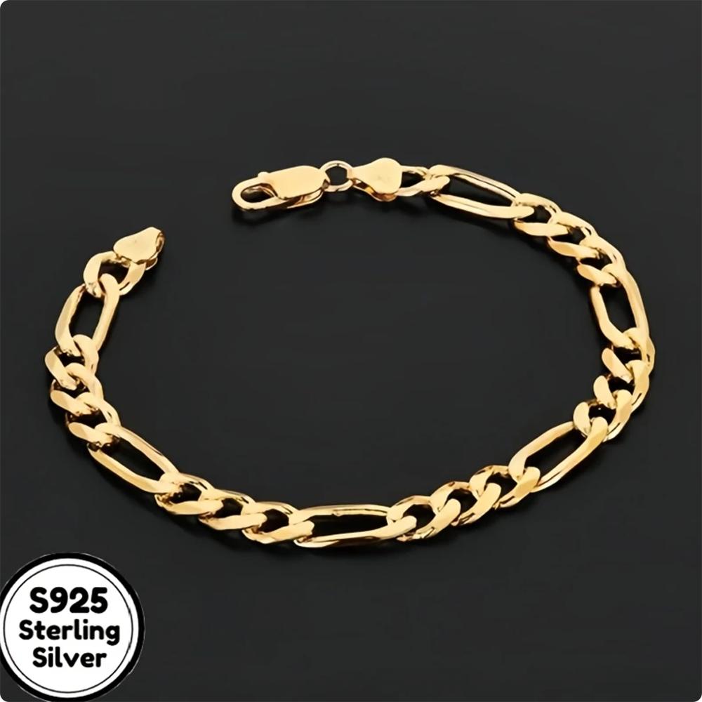 Pozlaceno mědí, 8mm boční řetízek, Unisex náramek, Módní Hip Hop šperky a doplňky