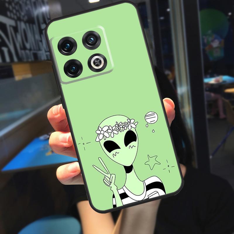 Aesthetics Cute Cartoon Alien Funda For OnePlus 12R 13 R 12 11 9 10 Pro 8T 9RT 10T OnePlus Nord 4 CE 2 3 Lite N20 N30 Case