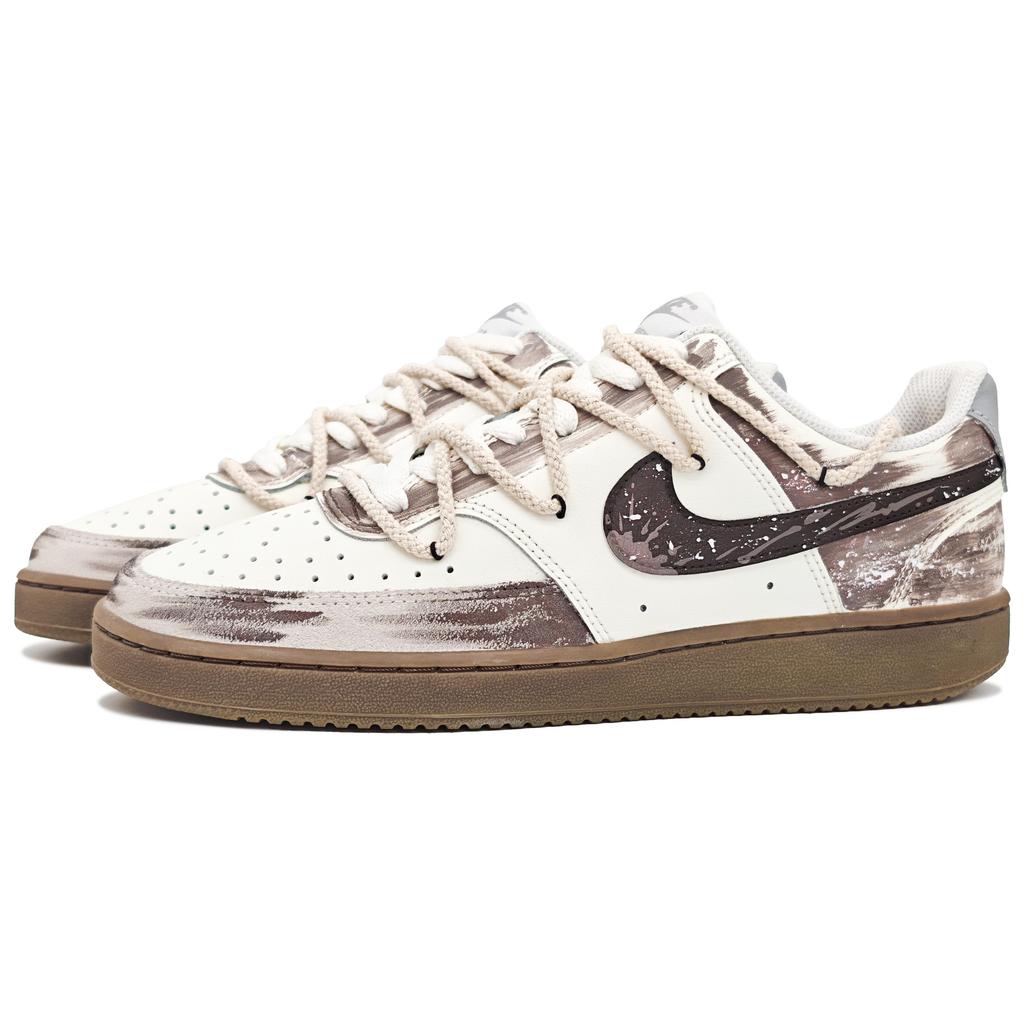 Nike Court Vision Brown Shadow Vintage Low top Skateboard Shoes Unisex White Brown HV2530-100(Team1962-)