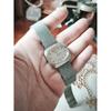 Used LONGINES White Gold Silver Dial Dress Type Mesh Belt