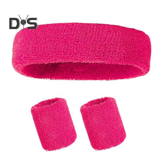 Schweißband-Set, Sport-Stirnband, Armband-Set, Frottee, Tennis, Gymnastik, Armband, sportliches Schweiß-Stirnband für Männer und Frauen