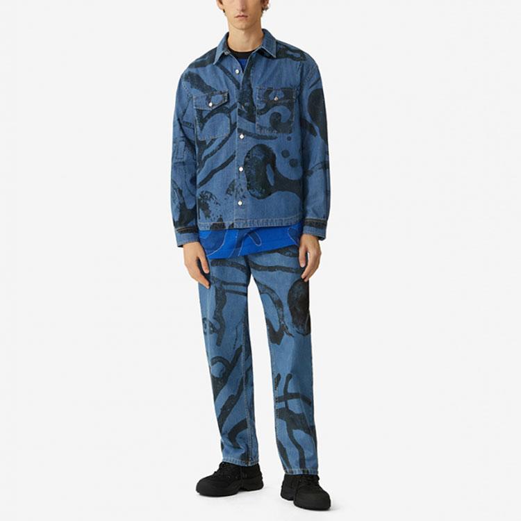 Kenzo Jackets Men's Marine Blue Pointed Collar Moderate Other FB55DC5009H6-76