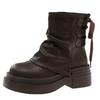 Summer and Autumn 2025 Western Cowboy Breathable Martin Boots Thin Pants Boots Women's Pile Thick-soled New Short Boots
