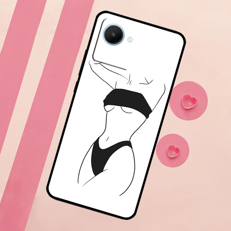 Woman Body Line Art For Realme C71 C55 C53 C67 C75 C61 C33 C63 C51 C65 10 11 12 13 14 15 Pro Plus GT7 Pro Case