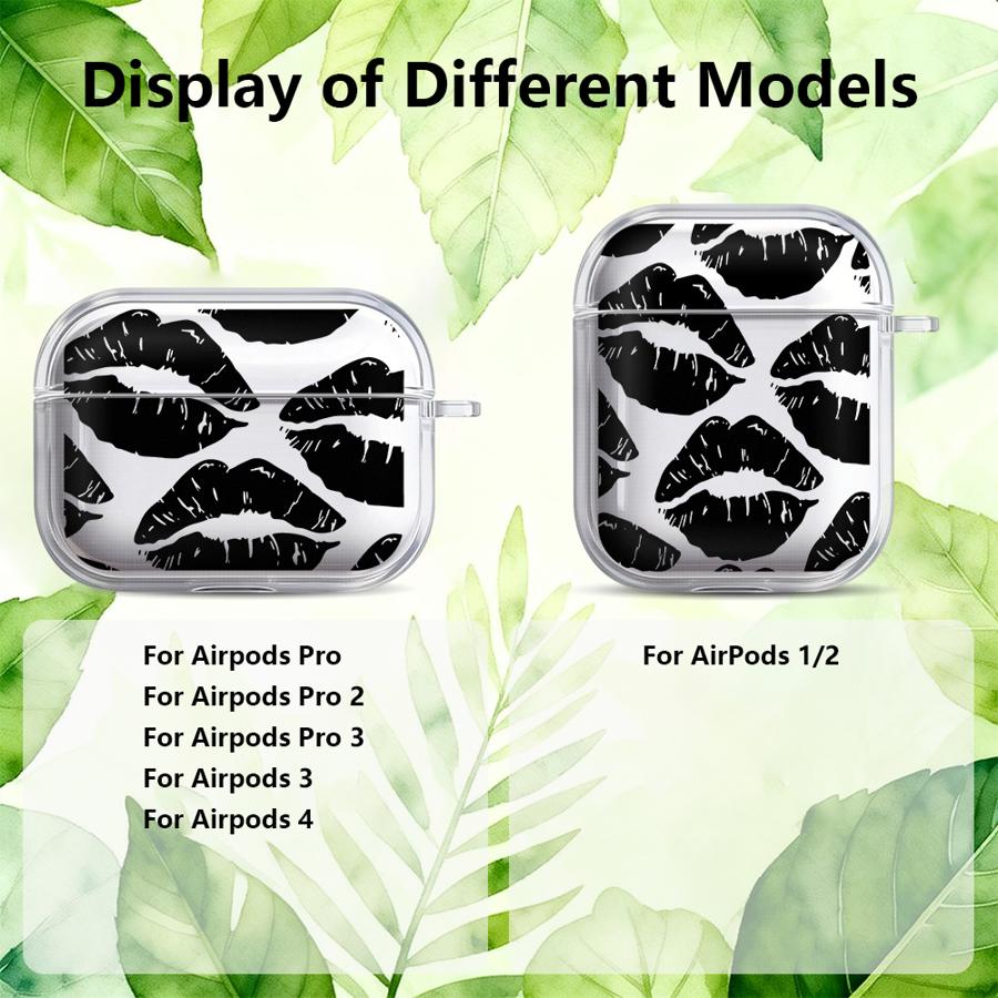 Lippen Kussabdruck Klare Kopfhörerhülle Hülle Für Airpods 4 Pro2 Pro 3 Pro3 1 2