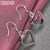 925 Sterling Silver Heart Earrings Wedding Jewelry