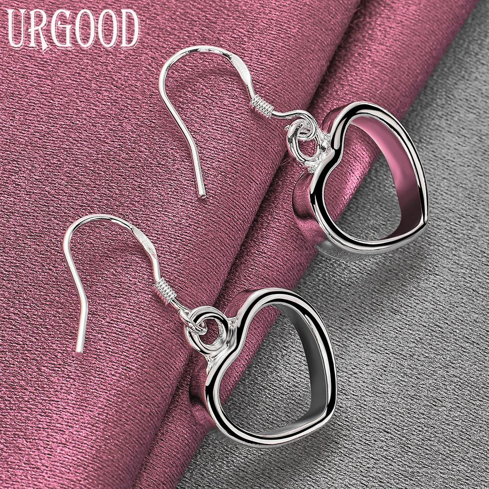 925 Sterling Silver Heart Earrings Wedding Jewelry