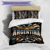 Set Biancheria da Letto Stampata Calcio Argentina 3 Pezzi Copriletto Traspirante Accogliente come Regalo per Inaugurazione Casa o Festa