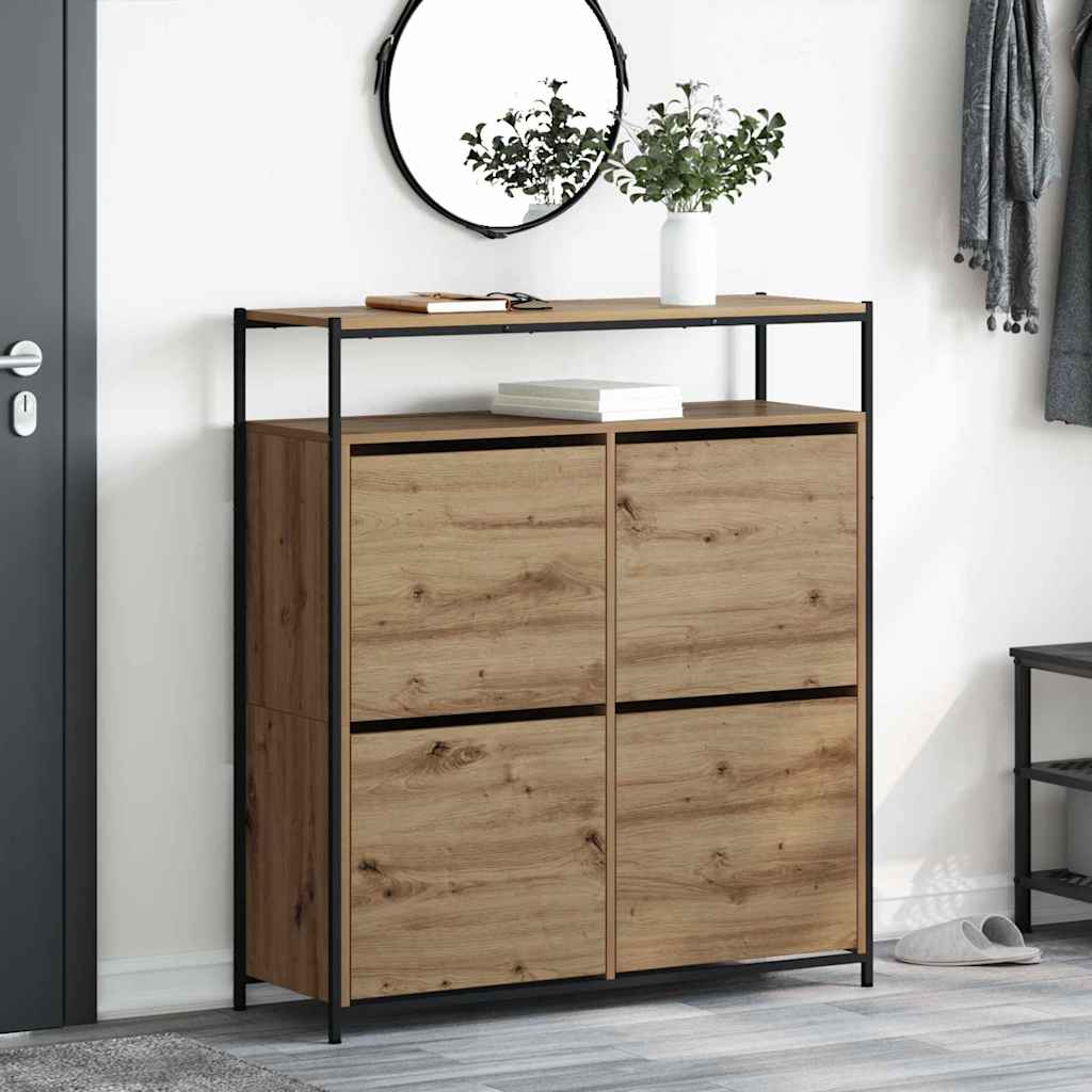 Shoe Cabinet Artisan Oak 100 X 34 X 112 Cm Particleboard