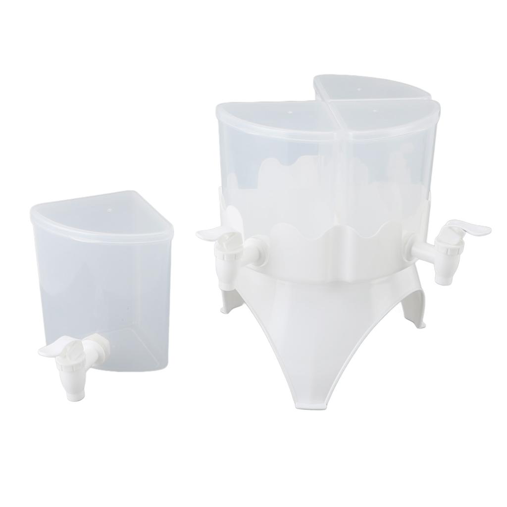 Beverage Dispenser Rotatable Large Capacity Detachable 4 Grids Cold Kettle Plastic Drink Dispenser F
